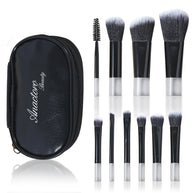 Travel Makeup Brushes Set, Portable 10 Mini Brushes - Foundation, Blush, Eyeshadow, Eyeline, Powder, Small Purse size!
