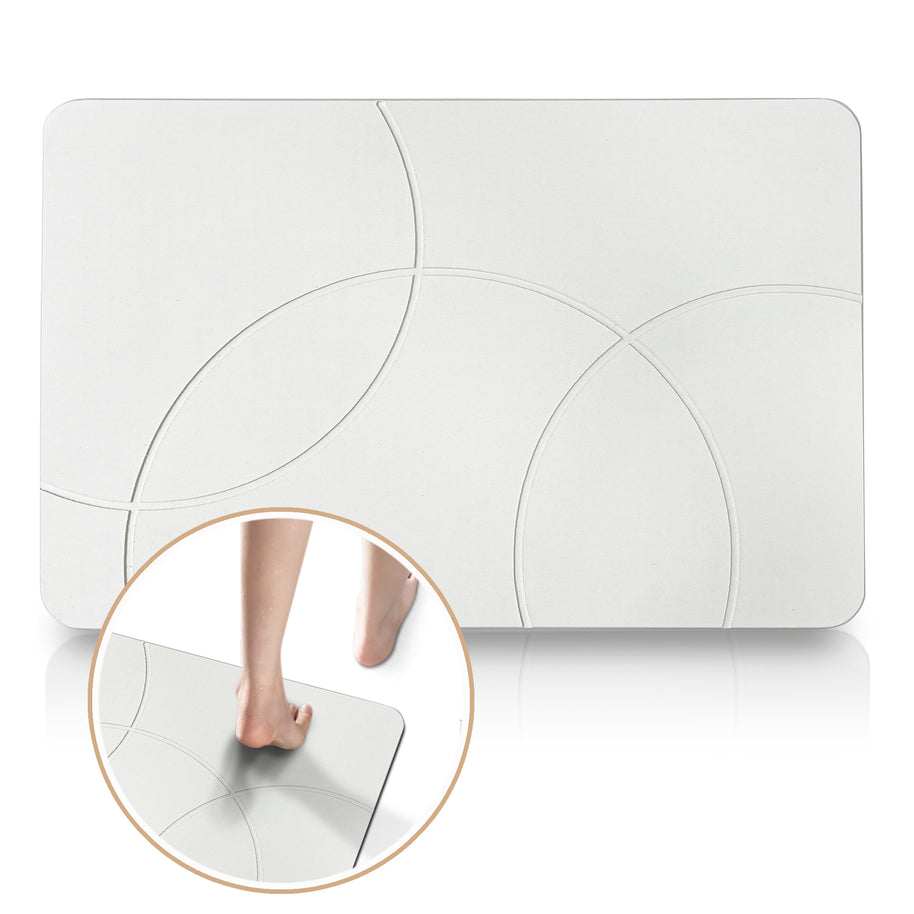 Absorbent Diatomite Stone Bathmat, Shower Mat for Bathroom & Kitchen, Non Slip Fast Dry Mat 23.6''x15.3''