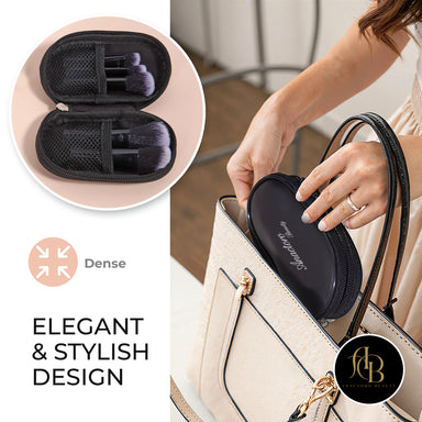 Travel Makeup Brushes Set, Portable 10 Mini Brushes - Foundation, Blush, Eyeshadow, Eyeline, Powder, Small Purse size!