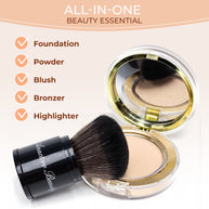 Retractable Kabuki Makeup Brush, Soft High-Density Bristles for Blush, Bronzer, Buffing, Highlighter Flawless Face Powder