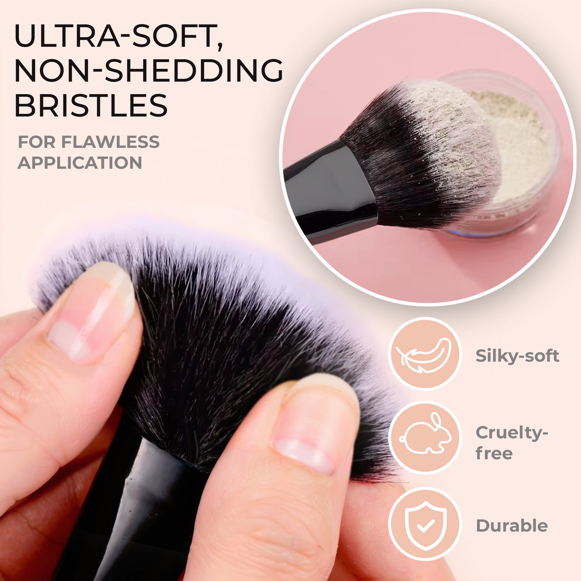 Travel Makeup Brushes Set, Portable 10 Mini Brushes - Foundation, Blush, Eyeshadow, Eyeline, Powder, Small Purse size!