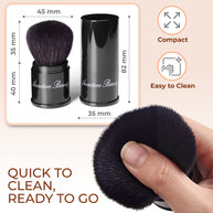 Retractable Kabuki Makeup Brush, Soft High-Density Bristles for Blush, Bronzer, Buffing, Highlighter Flawless Face Powder