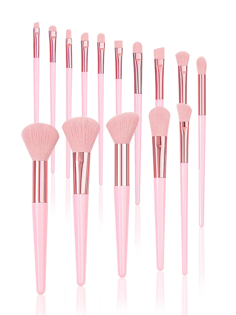 15 pieces Pink Makeup Brushes Set With Storage Bucket Soft Bristle For Foundation Blush Eyeshadow Daily Travel Makeup
