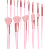 15 pieces Pink Makeup Brushes Set With Storage Bucket Soft Bristle For Foundation Blush Eyeshadow Daily Travel Makeup