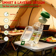 1-piece salad box with side opening, practical lunch box with herb compartment, suitable for office and travel