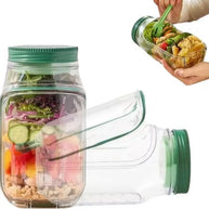 1-piece salad box with side opening, practical lunch box with herb compartment, suitable for office and travel