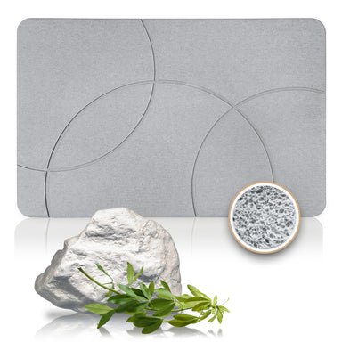 Absorbent Diatomite Stone Bathmat, Shower Mat for Bathroom & Kitchen, Non Slip Fast Dry Mat 23.6''x15.3''
