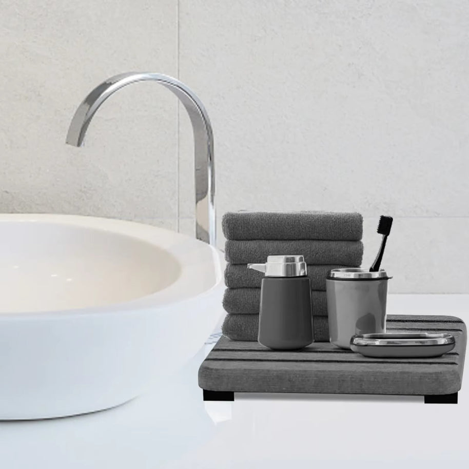 Large Absorbent Stone Tray, 3 Pack Dry And Tidy Diatomaceous Earth Stone Sink Tray, Instant Dry Sink, Sponge Hand Soap Holder