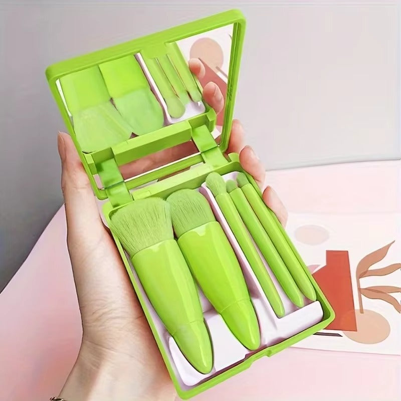 Travel Makeup Brushes Set with mirror