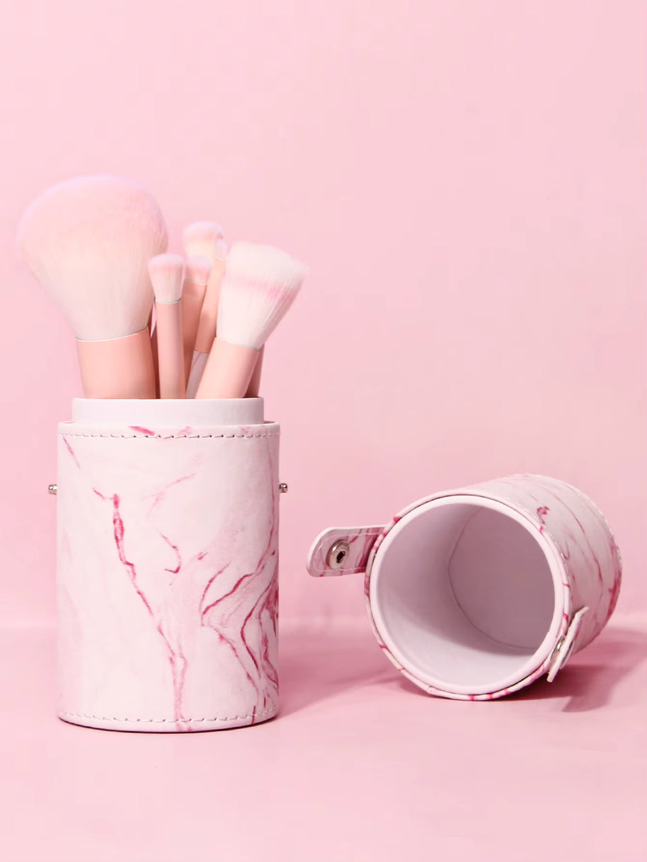 Multi-Function Cosmetic Brush Set, 12 pcs pink Fiber Makeup Brush Kit For Women With Makeup brush storage bucket