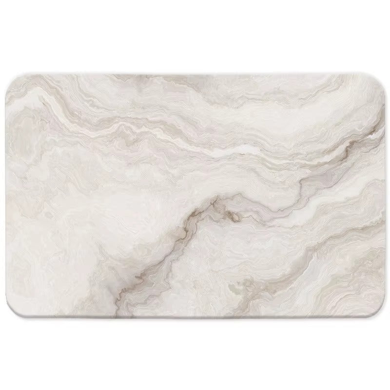 Diatomite Carpet Home Decor Bathroom Porch Imitation Marble Texture Absorbent, Non-Slip And Dirt-Resistant, Easy To Clean