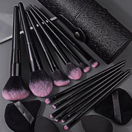 17 pieces makeup tools set -  12 face makeup brush set and 4 Makeup Sponges with 1 bucket storage