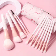 Multi-Function Cosmetic Brush Set, 12 pcs pink Fiber Makeup Brush Kit For Women With Makeup brush storage bucket