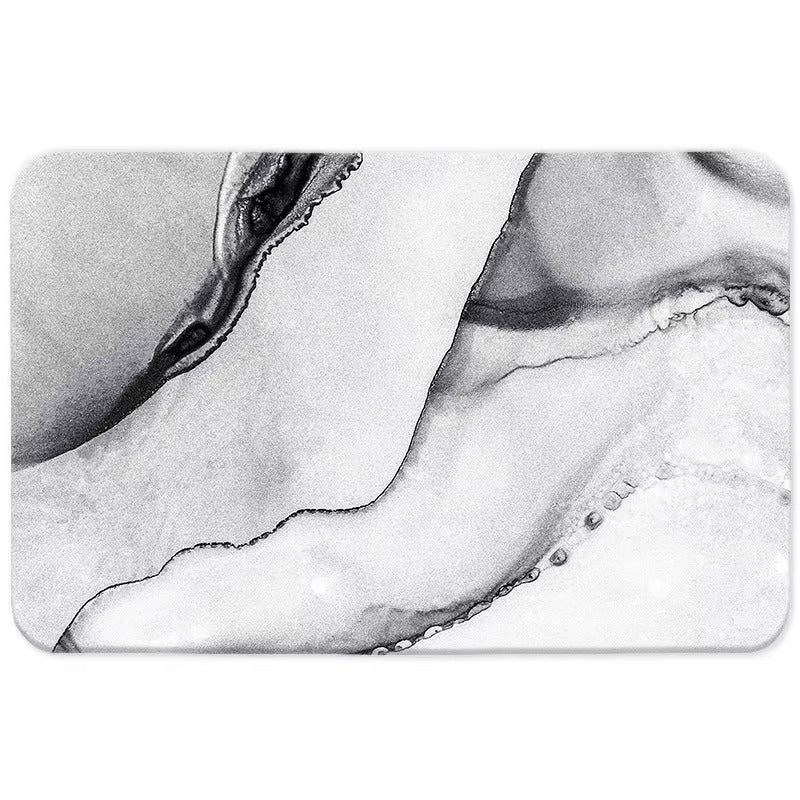 Diatomite Carpet Home Decor Bathroom Porch Imitation Marble Texture Absorbent, Non-Slip And Dirt-Resistant, Easy To Clean