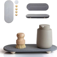 Oval Carved Diatom Mud Absorbent Stone Table Mat, Beautiful And Simple,Suitable for Bathroom Countertops,Kitchen Countertops