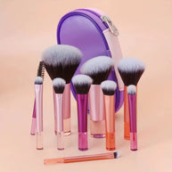 Travel Makeup Brushes Set - 10 Mini Brushes