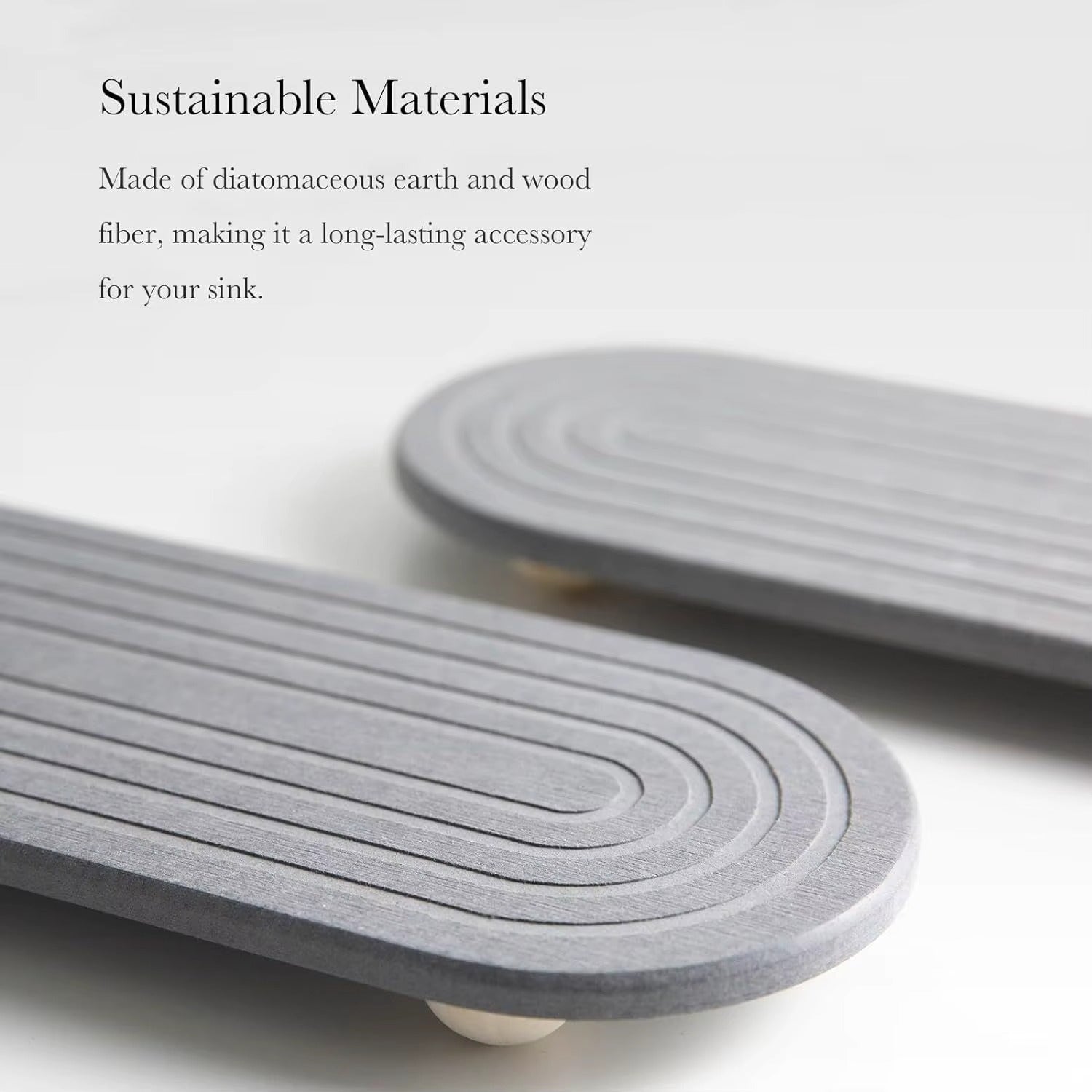 Oval Carved Diatom Mud Absorbent Stone Table Mat, Beautiful And Simple,Suitable for Bathroom Countertops,Kitchen Countertops
