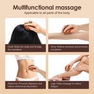 Sandalwood Massage Comb Finger Ring Comb Head Meridian Comb Scalp Massager Anti-Static Wooden Brush Guasha Tool for Full Body