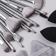 14 pieces Makeup Brush Set Portable Soft Makeup Tool & 2 pieces Wet Wet Dual Use Makeup Egg & 2 pieces Triangle Sponge Makeup Powder Puff