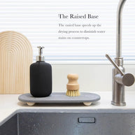Oval Carved Diatom Mud Absorbent Stone Table Mat, Beautiful And Simple,Suitable for Bathroom Countertops,Kitchen Countertops