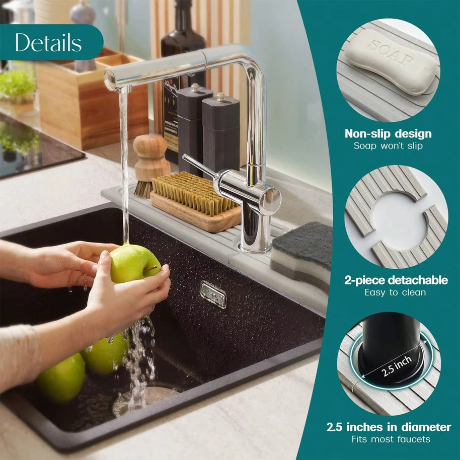 Super Absorbent Fast Drying Faucet Mat Diatom Mud Reusable Faucet Drain Pad Non-Slip Moisture-proof Counter Protector