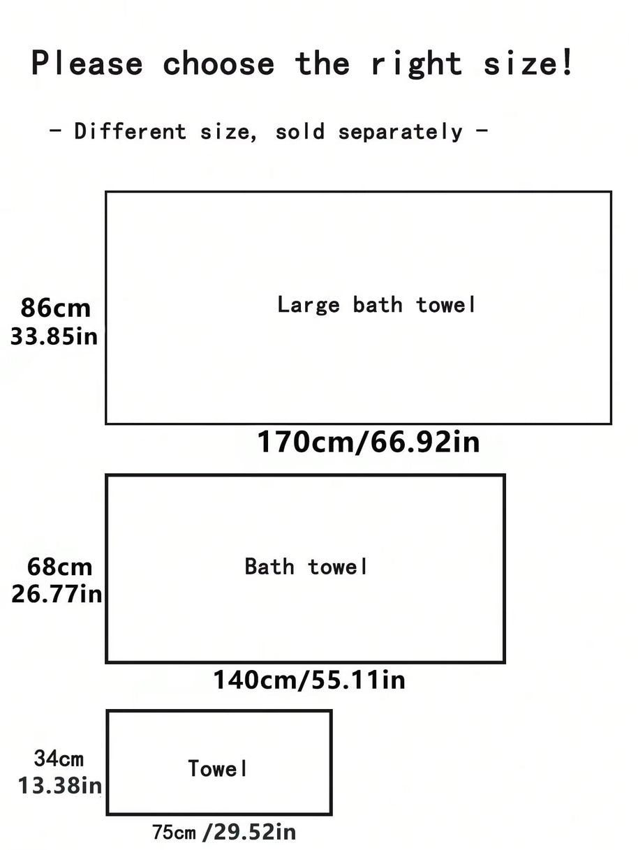 White Polyester Bath Towel with Gold Stripe Design, Soft Absorbent Quick-Dry, 70x140cm & 34x75cm