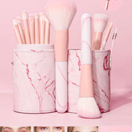 Multi-Function Cosmetic Brush Set, 12 pcs pink Fiber Makeup Brush Kit For Women With Makeup brush storage bucket