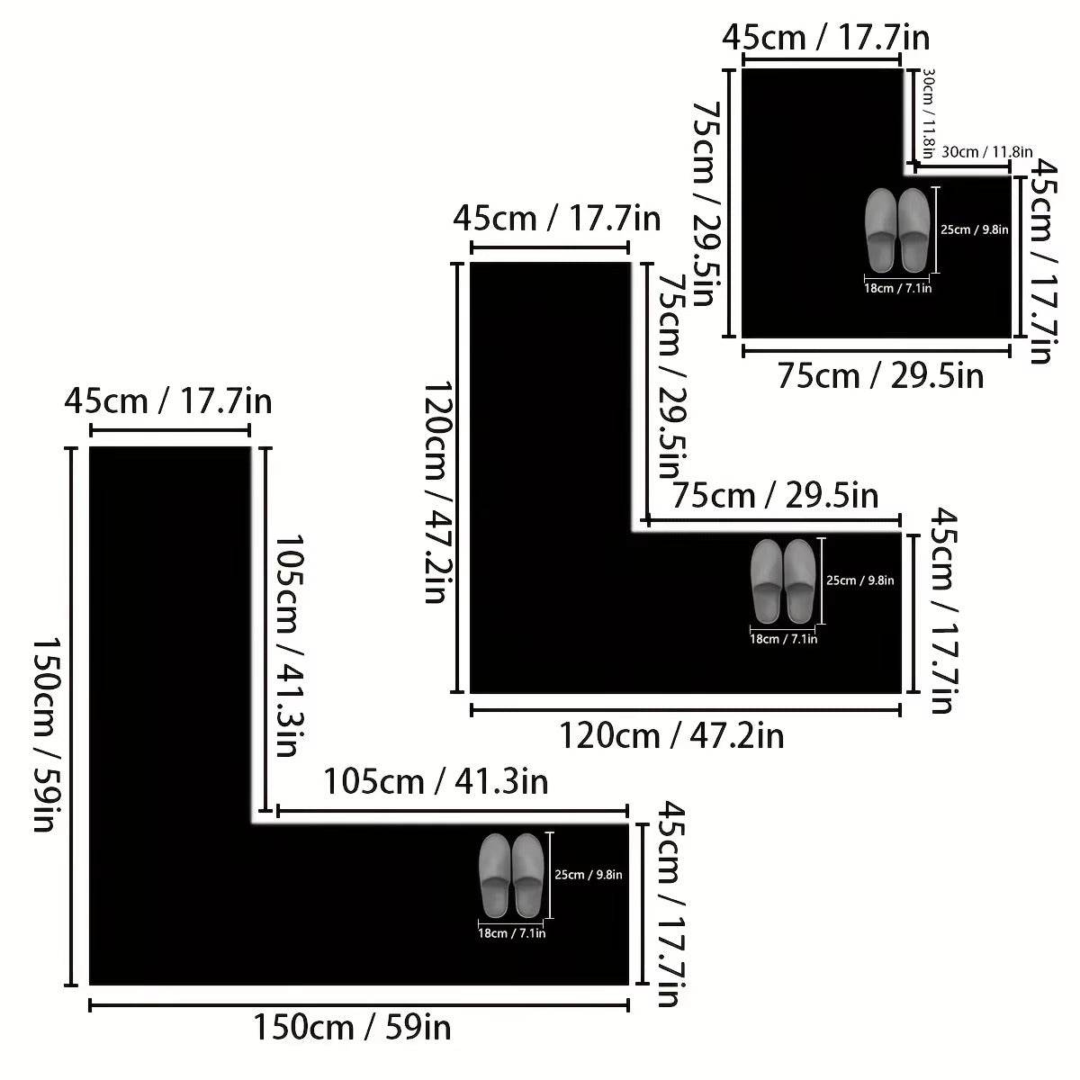 Diatomaceous earth kitchen mat L-shaped non-slip mat shower room doormat absorbent mat household doormat