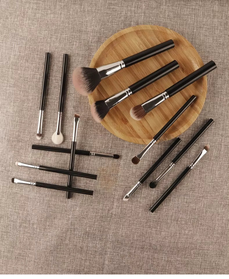 13-Piece Vegan Makeup Brush Set Hypoallergenic Soft Synthetic Brushes for Eye Contouring & Full Face,Professional Cosmetic Tools