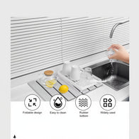 Kitchen Drying Mat Foldable Stone Dish Absorbent Drying Mat Nonslip Drying Pad Coffee Dish Drainer Mat Stone Kitchen Accessories