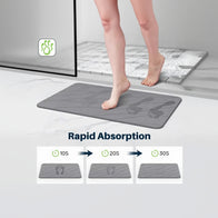 Quick Drying Stone Bath Mat, Diatomaceous Bathroom Mats Non Slip Stone, Quick Dry Diatomaceous Earth Bath Mat Super Absorbent