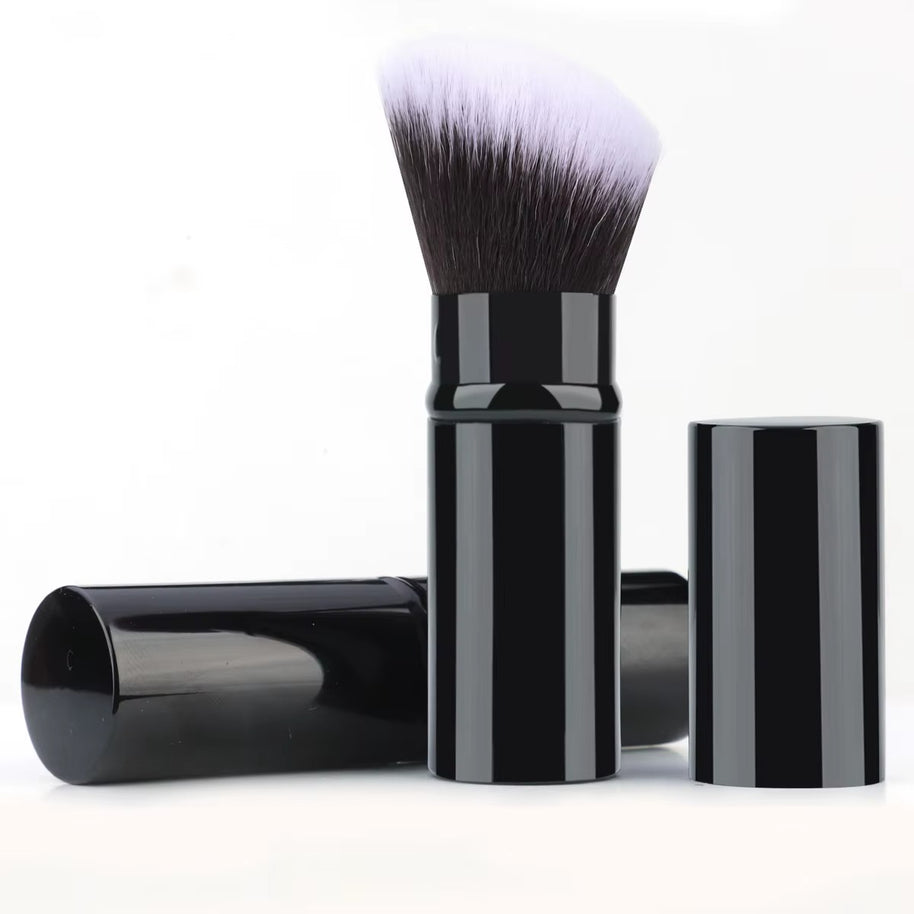 1pc Retractable Brush Makeup Brush Powder Blusher Powder Brush Mini Multi-function Portable With Aluminum Handle