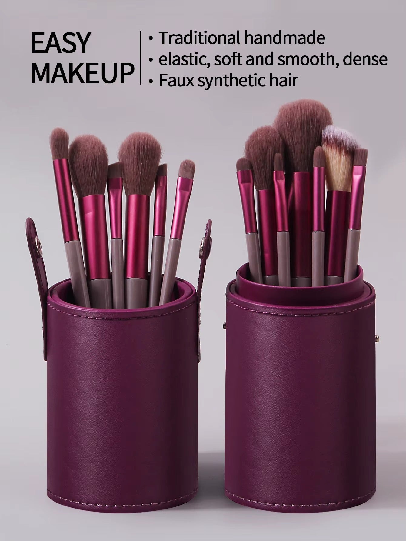 13 pieces of Professional Makeup Brushes Set Soft Fluffy Foundation Eyeshadow Concealer Blending Blush Brush Kabuki and bucket storage