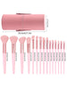 15 pieces Pink Makeup Brushes Set With Storage Bucket Soft Bristle For Foundation Blush Eyeshadow Daily Travel Makeup