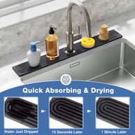 Faucet Mats for Kitchen Sink Water Absorbent Stone Sink Tray Fast Drying Sink Faucet Diatomite Mats for Bathroom Counter