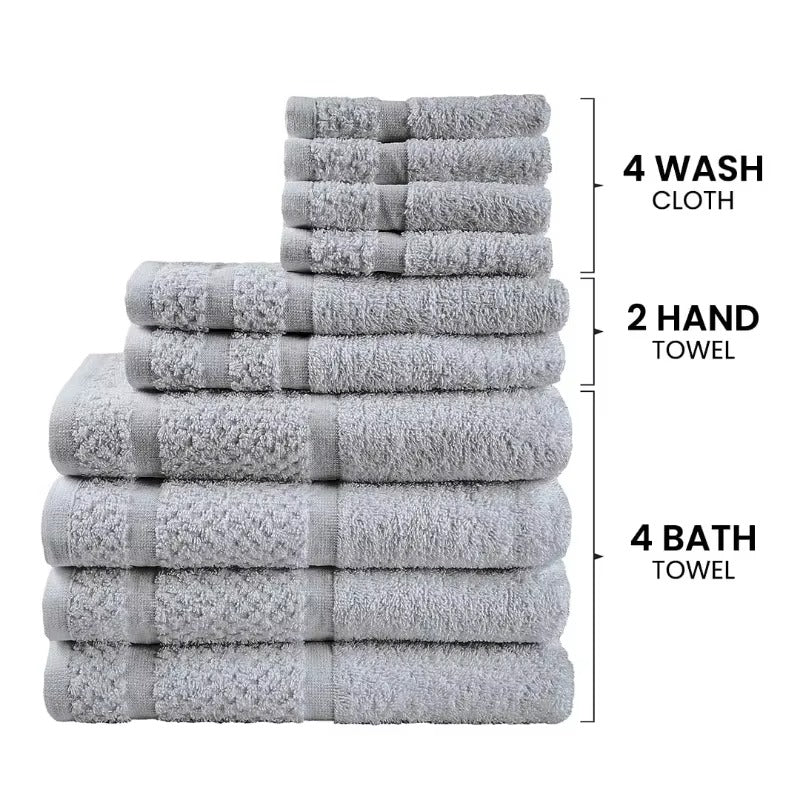 10 Piece Towel Set with Upgraded Softness & Durability