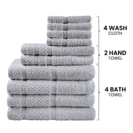 10 Piece Towel Set with Upgraded Softness & Durability