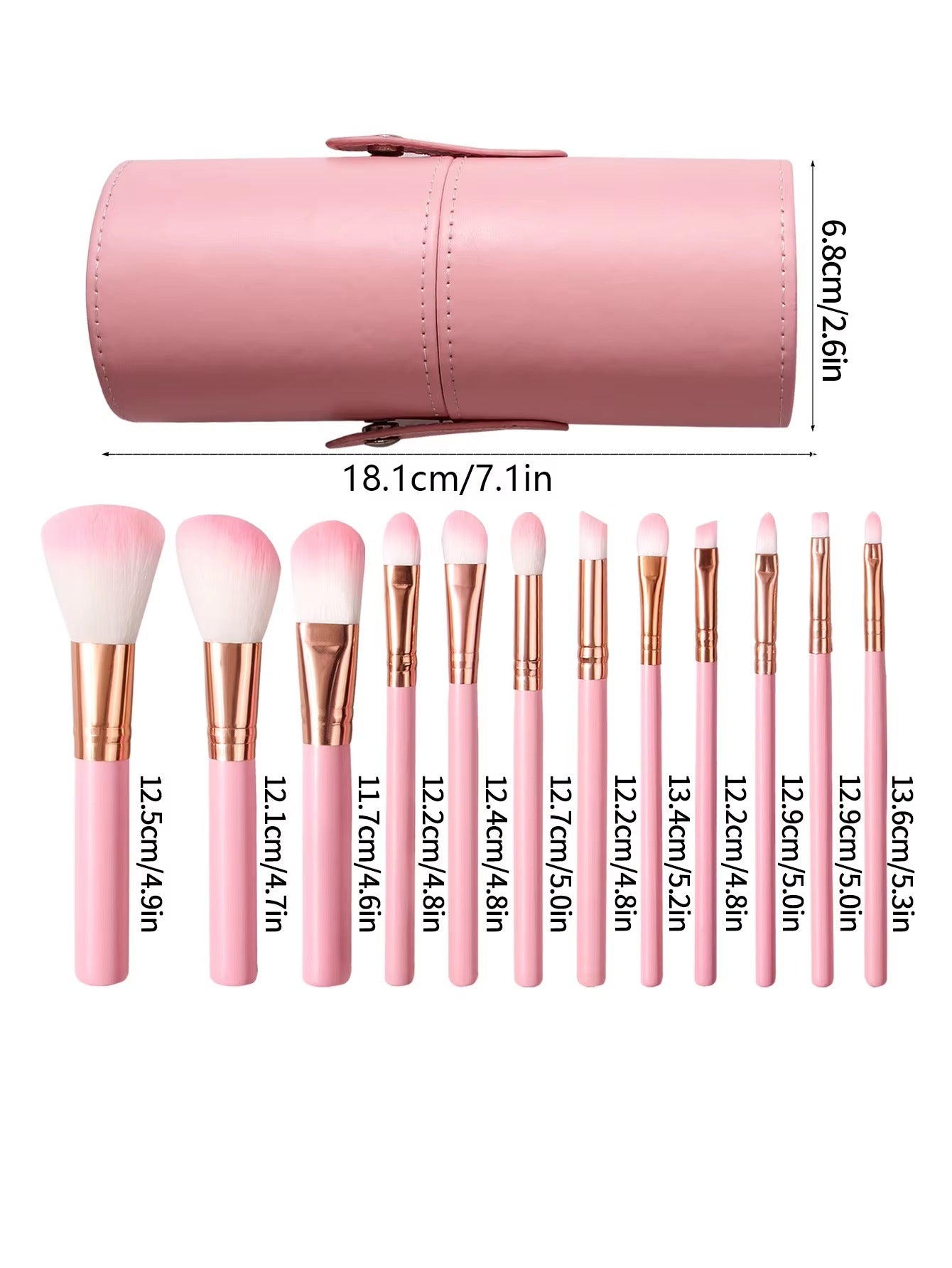 12 pieces multi-functional makeup brush set and large-capacity covered storage bucket