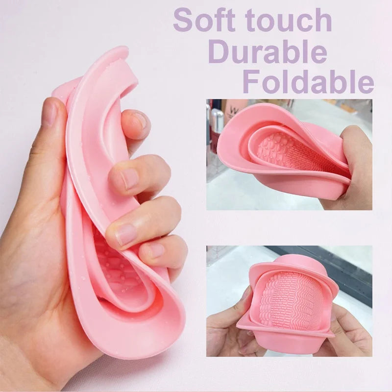 Silicone Makeup Brush Cleaner Bowl Foldable Clean Mat Cosmetic Foundation Eyeshadow Powder Brushes Cleaner Tools Makeup Supplies