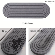Oval Carved Diatom Mud Absorbent Stone Table Mat, Beautiful And Simple,Suitable for Bathroom Countertops,Kitchen Countertops