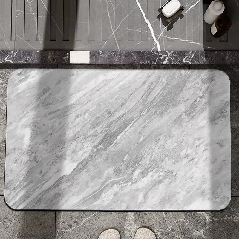 Diatomite Carpet Home Decor Bathroom Porch Imitation Marble Texture Absorbent, Non-Slip And Dirt-Resistant, Easy To Clean