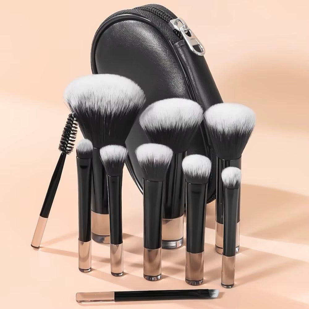 Travel Makeup Brushes Set - 10 Mini Brushes