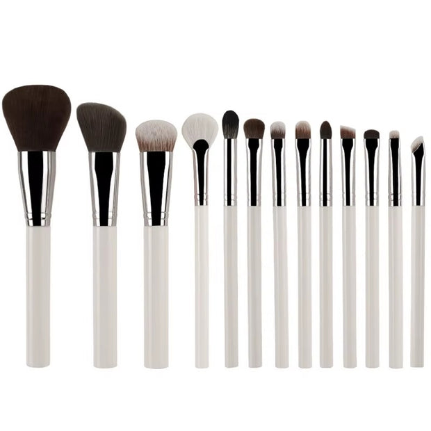 13-Piece Vegan Makeup Brush Set Hypoallergenic Soft Synthetic Brushes for Eye Contouring & Full Face,Professional Cosmetic Tools