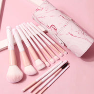 Multi-Function Cosmetic Brush Set, 12 pcs pink Fiber Makeup Brush Kit For Women With Makeup brush storage bucket