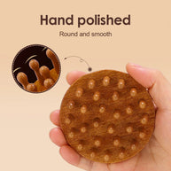 Sandalwood Massage Comb Finger Ring Comb Head Meridian Comb Scalp Massager Anti-Static Wooden Brush Guasha Tool for Full Body