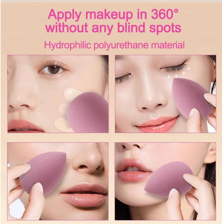 Makeup sponge set, 14 pieces, beauty preparation sponge, makeup set, foundation sponge, makeup tools and storage box