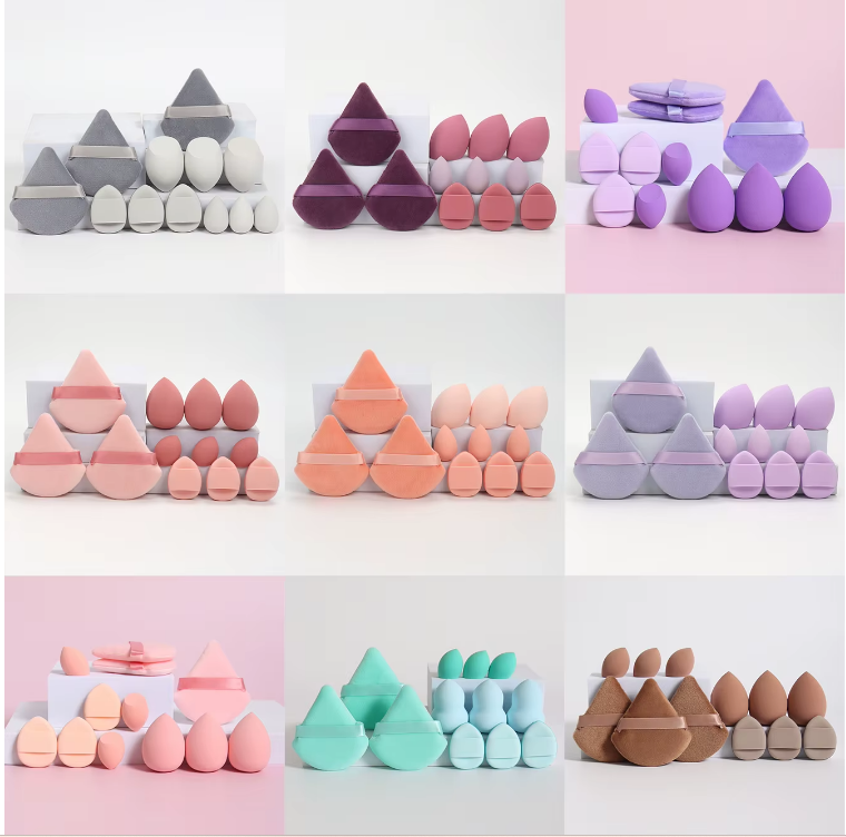12-Piece All-Purpose Makeup Sponge Set, Made of 3 Loose Powder Puffs, 3 Mini Air Cushion Puffs, 3 Beauty Eggs and 3 Mini Beauty