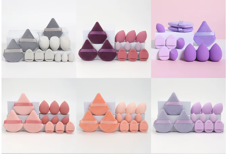 12-Piece All-Purpose Makeup Sponge Set, Made of 3 Loose Powder Puffs, 3 Mini Air Cushion Puffs, 3 Beauty Eggs and 3 Mini Beauty