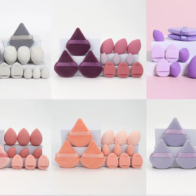 12-Piece All-Purpose Makeup Sponge Set, Made of 3 Loose Powder Puffs, 3 Mini Air Cushion Puffs, 3 Beauty Eggs and 3 Mini Beauty