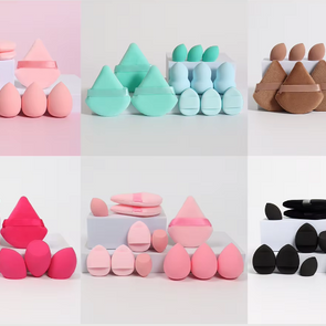 12-Piece All-Purpose Makeup Sponge Set, Made of 3 Loose Powder Puffs, 3 Mini Air Cushion Puffs, 3 Beauty Eggs and 3 Mini Beauty